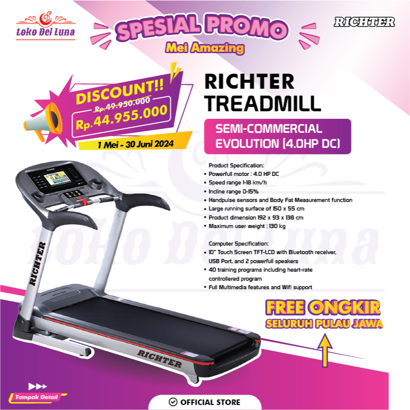 Jual Treadmill RICHTER EVOLUTION Shopee Indonesia