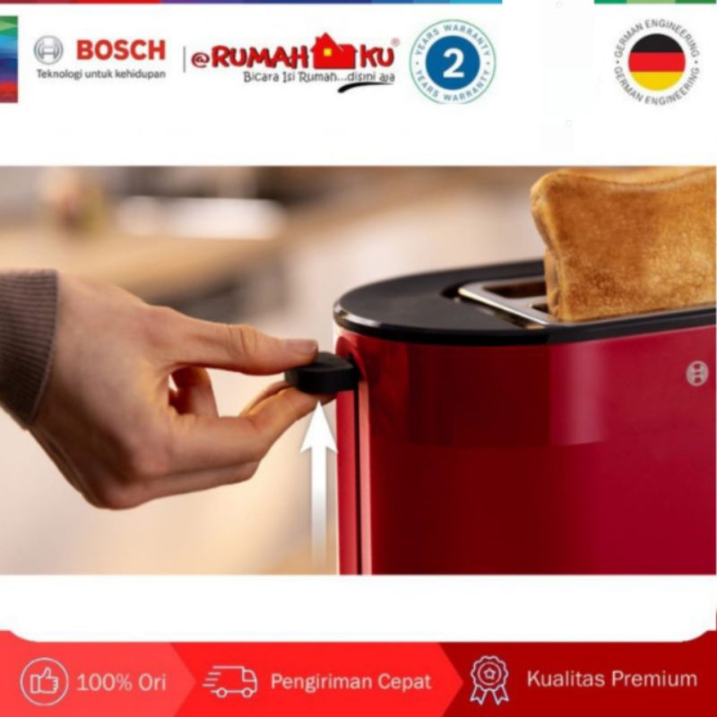 Bosch Home Kompakt-Toaster MyMoment TAT2M124 rot, 950 Watt, für 2 Scheiben Toast