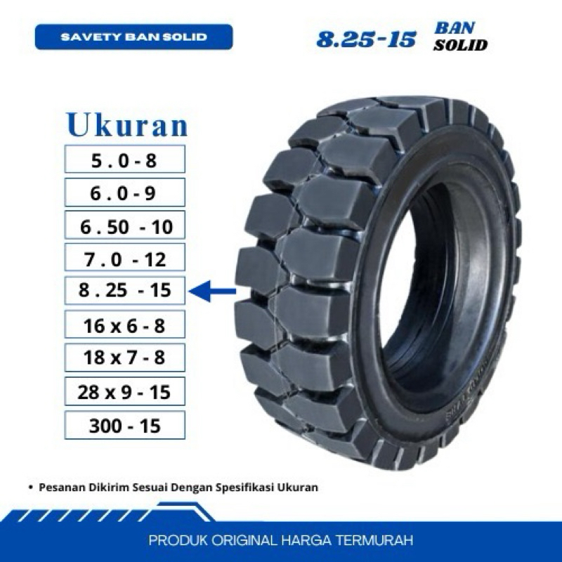 Jual Ban Solid/ Ban Mati Forklift 8.25-15 825-15 825*15 Harga murah ...
