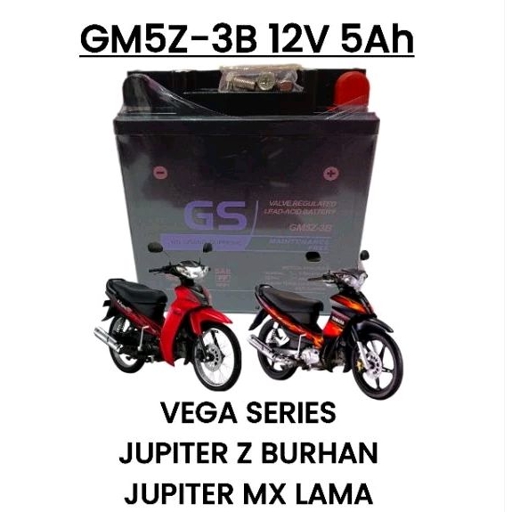 Jual AKI MOTOR VEGA R JUPITER Z BURHAN JUPITER MX LAMA,, Aki kering GS ...