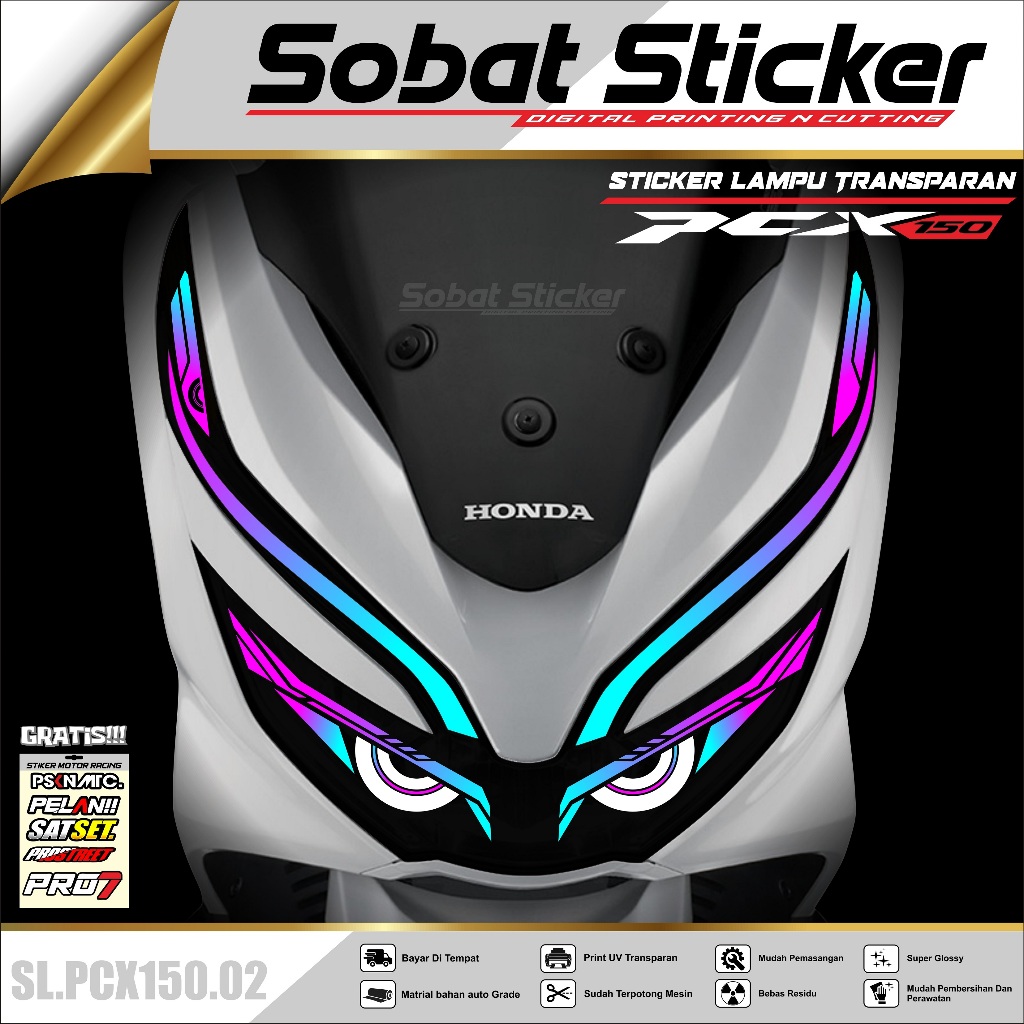 Jual Stiker Lampu Alis Motor PCX 150/ Sb Sobat Sticker Lampu Transparan ...