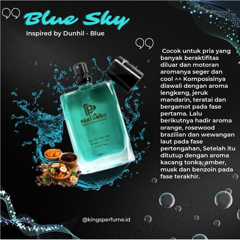 Jual PARFUMKU BLUE SKY-DUNHIL BLUE(30ml-50ml-100ml) Shopee Indonesia