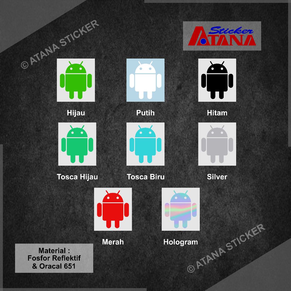 Jual Stiker Cutting Android Logo Emblem Robot Hijau OS Operating System ...