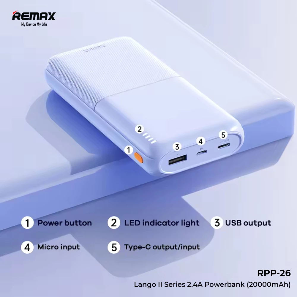 Remax Powerbank Lango II Series 20000mAh 2,4A (PD) RPP-26