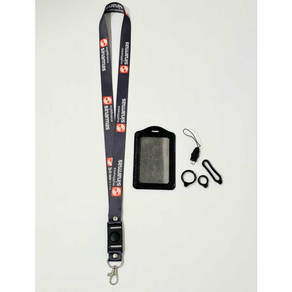 Jual BISA SATUAN Lanyard SINARMAS / Sinarmas Hitam cetak 2 sisi ukuran ...