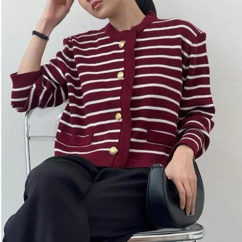 Jual MONA CARDIGAN STRIPES / cardigan garis-garis / outfir simple ...