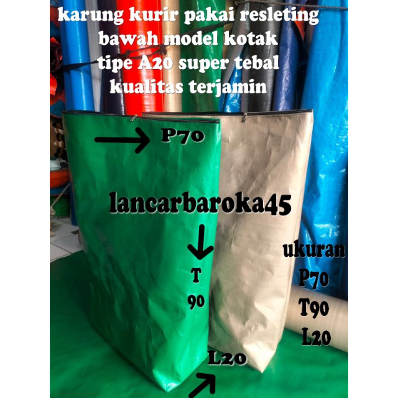 Jual karung kurir pakai resleting bawah model kotak bahan Korea tipe ...