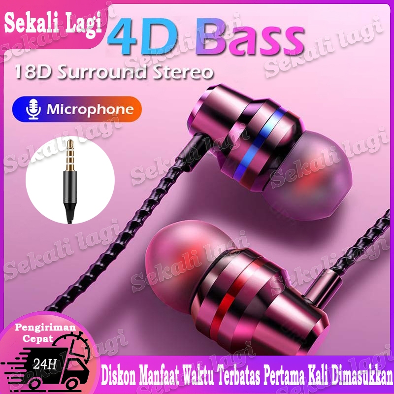 Headset Earphone Gaming Mega Bass Wired Jack MIC for Android iPhone  Universal Original/4D Bass Headset Gaming Subwoofer Stereo Earphone With  Mic