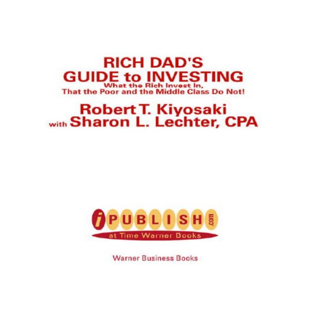 Jual [eng06] Rich Dads Guide To Investing What The Rich Invest In That