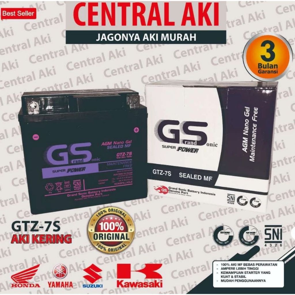 Jual Aki Motor Lexi GTZ7S Aki Kering MF | Shopee Indonesia