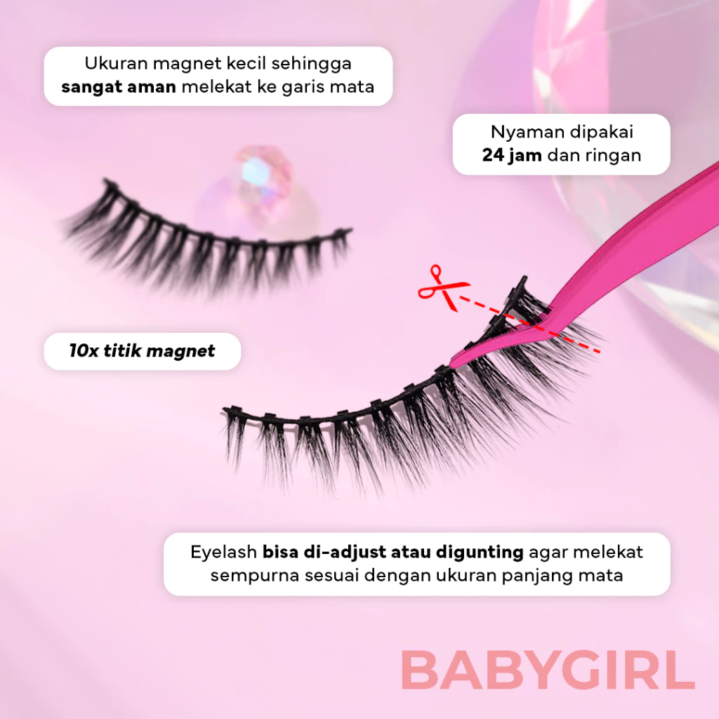 YVENETIC Babygirl (Natural) - Magnetic Eyelash | Bulumata Magnetik Tanpa Lem - Menggunakan Eyeliner Magnet