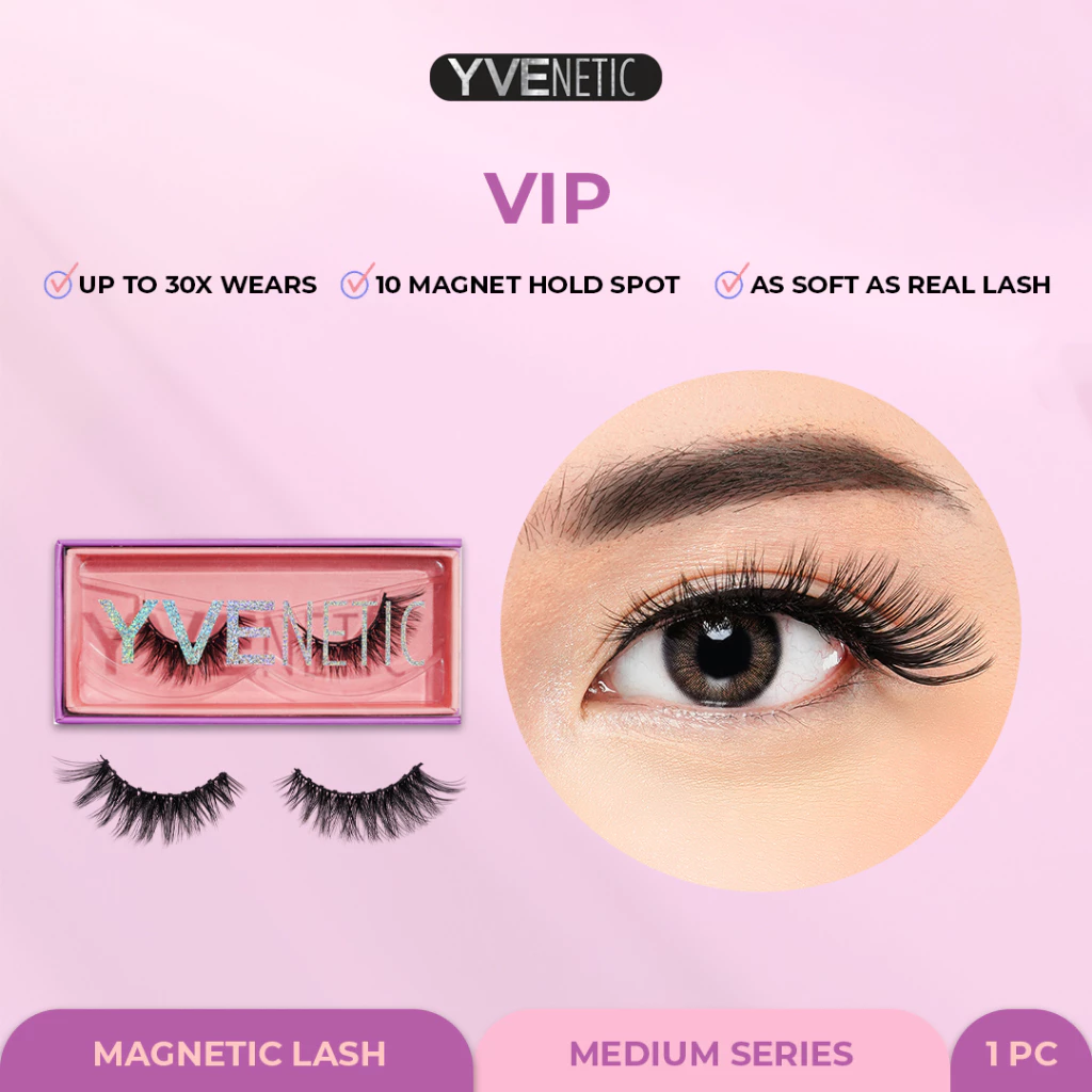 YVENETIC VIP (Medium) - Magnetic Eyelash | Bulumata Magnetik Tanpa Lem - Menggunakan Eyeliner Magnet