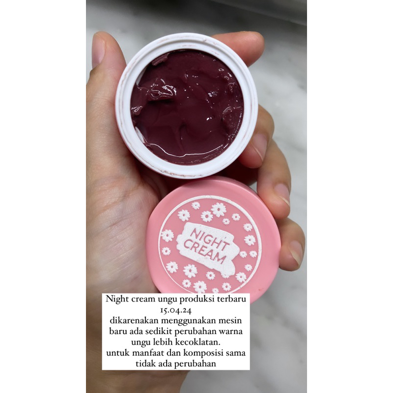 Jual Cream Malam Ungu Cream Booster Ungu Cream Siang Glowing Fondie