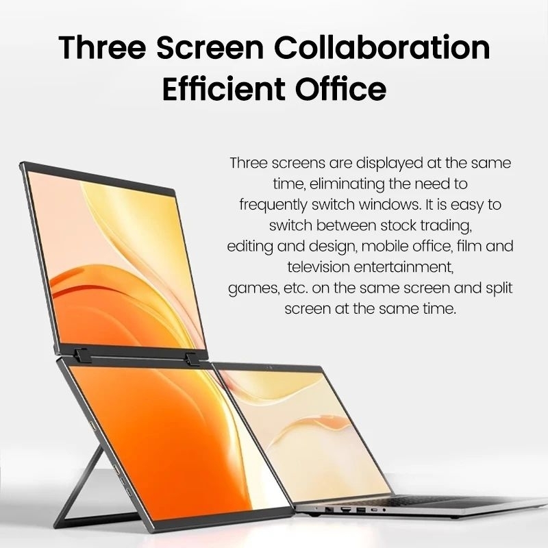 Jual 15.6 Inch Dual Screen Portable Monitor 1080P FHD With 360° Flip ...