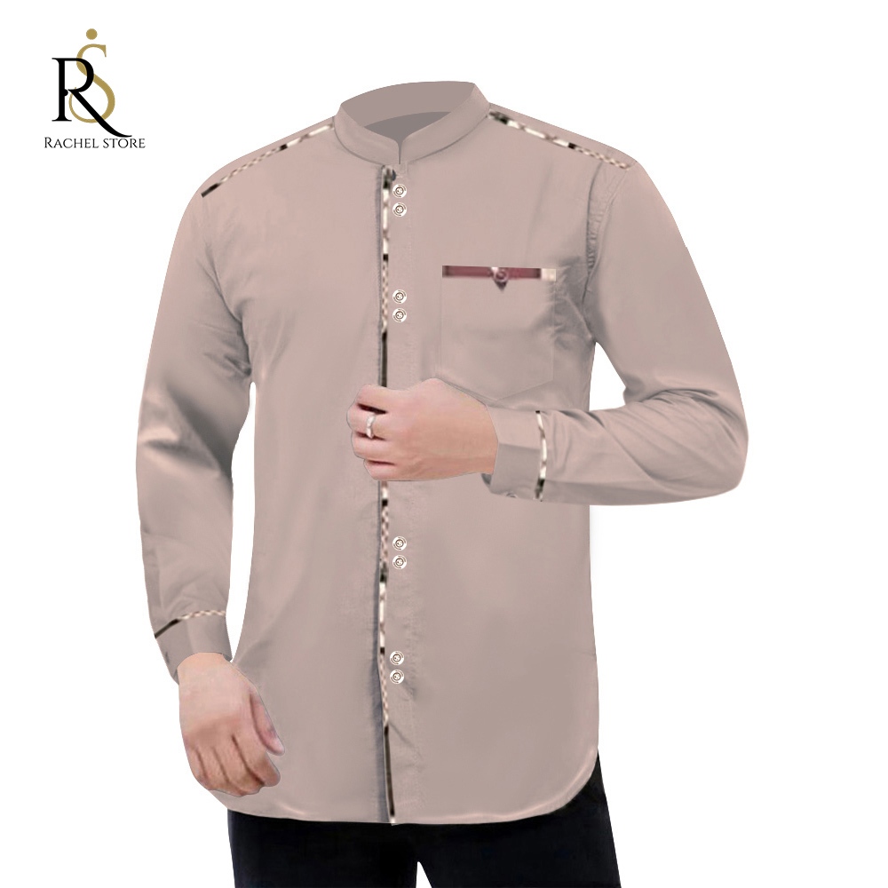 Rachel Fashion Koko Dewasa Muslim Kombinasi Batik Lengan Panjang Bahan Adem Serap Keringat Terkini