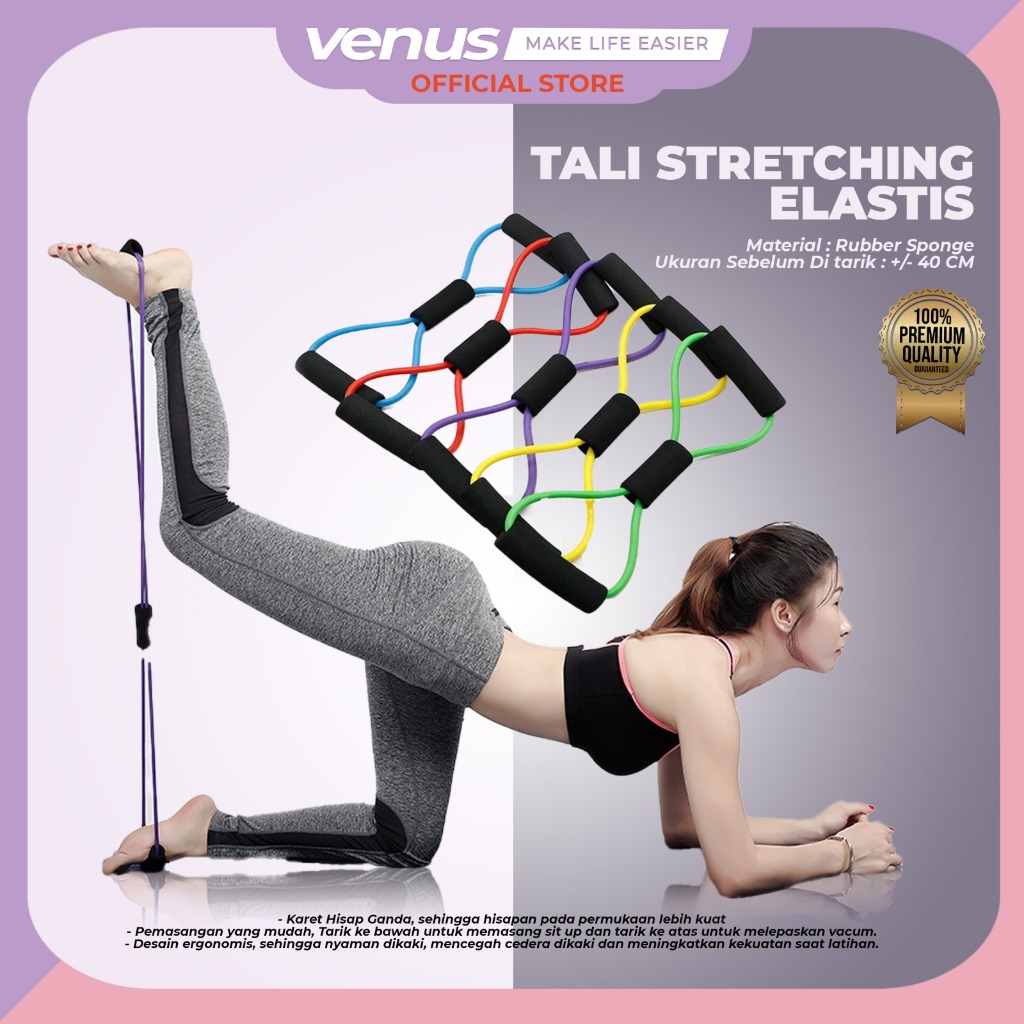 Jual VENUSJKT Tali Stretching Rope Olahraga Tali Karet Elastis