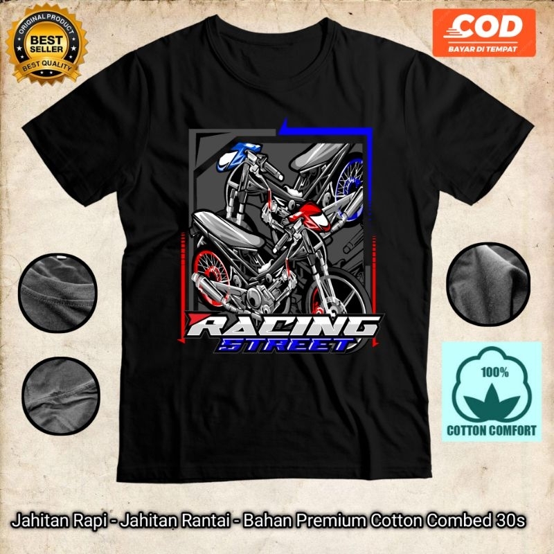 Jual Kaos Motor | RACING STREET | Premim Cotton Combed 30s | Shopee ...
