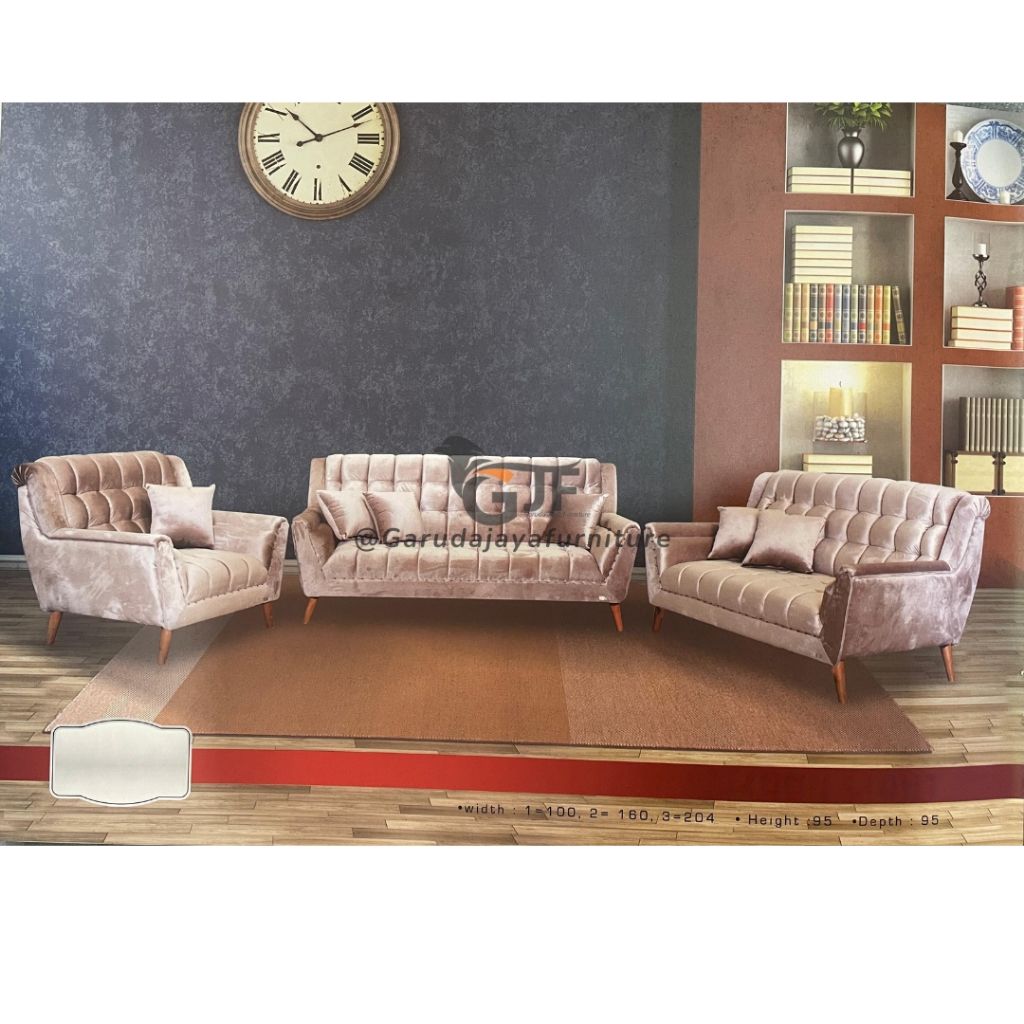 Jual SOFA TAMU 321 BAHAN BELUDRU/SOFA RUANG TAMU/SET SOFA DAN KURSI ...