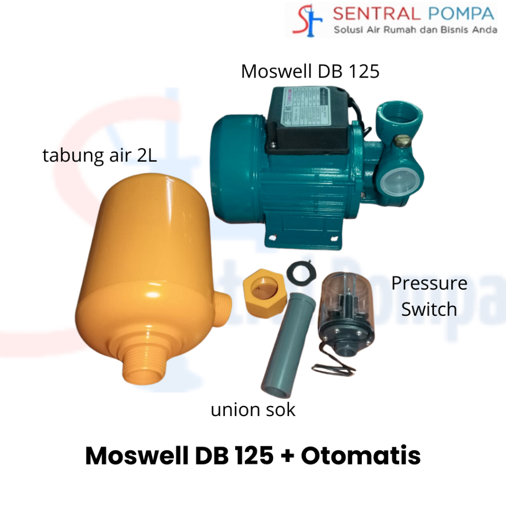 Jual Pompa Air 125 watt Moswell DB 125 B + Otomatis Mesin Pompa Murah ...