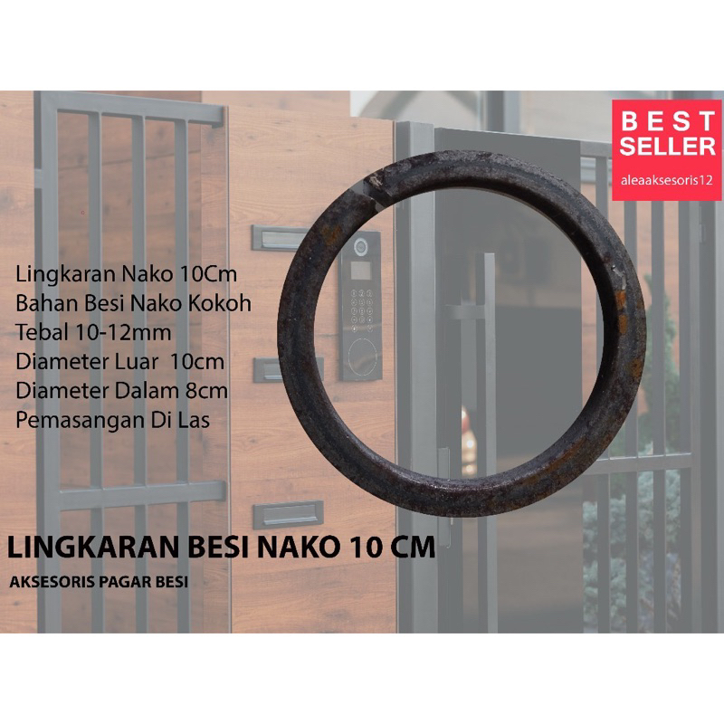 Jual Lingkaran besi nako ukuran 6cm 8cm 10cm 12cm untuk pintu besi