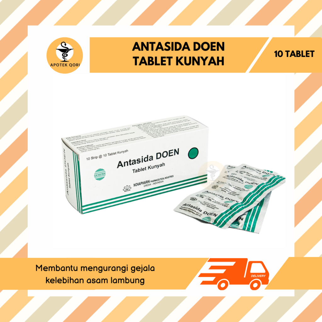 Jual ANTASIDA DOEN STRIP 10 TABLET KUNYAH/OBAT LAMBUNG/MAAG/MENETRALKAN ...