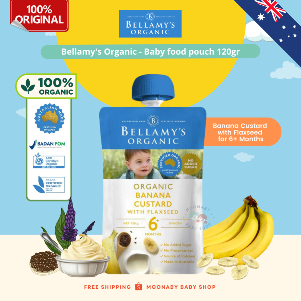 Bellamy's Organic Banana Custard Bellamy Baby Food Jual Exp