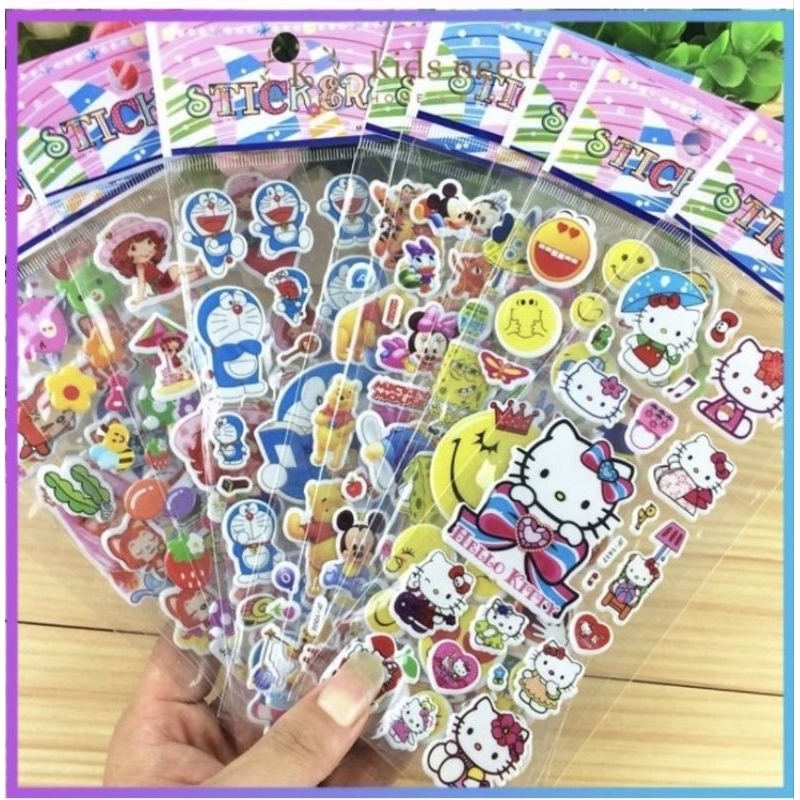 Jual 20 lembar sticker timbul / stiker kertas / tempelan karakter ...