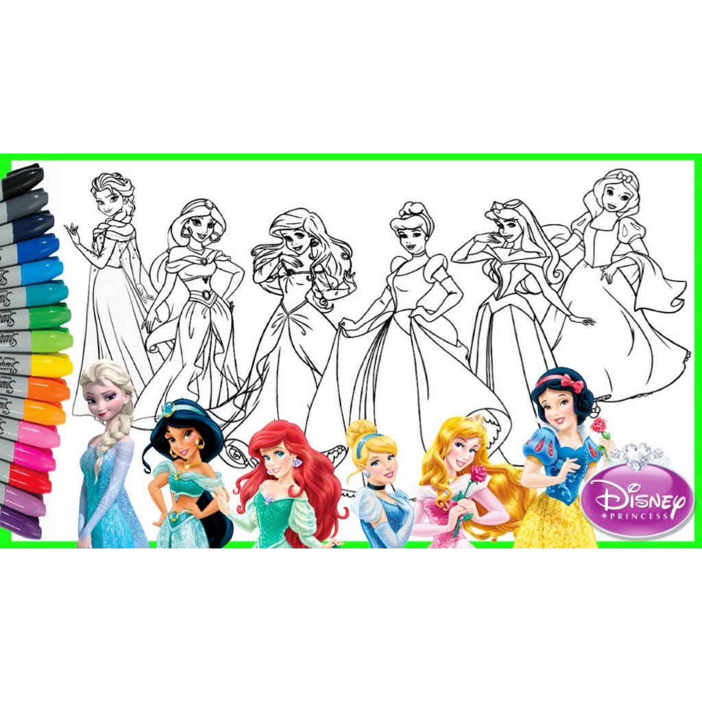 Jual [nt] eColoring_Book/ Buku Mewarnai: Princess Disney (