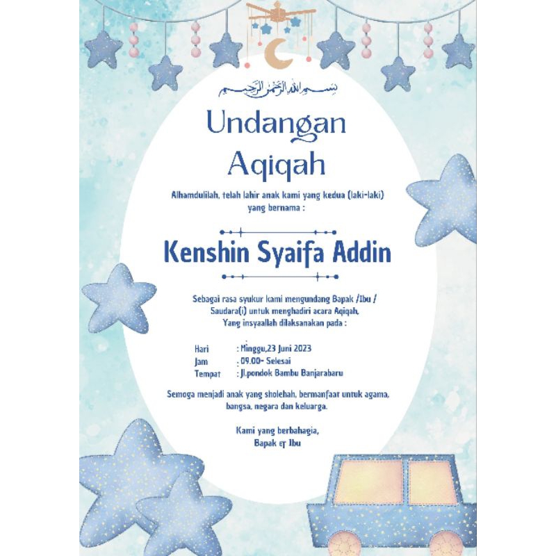 Jual Undangan Tasmiyah dan Aqiqah | Shopee Indonesia