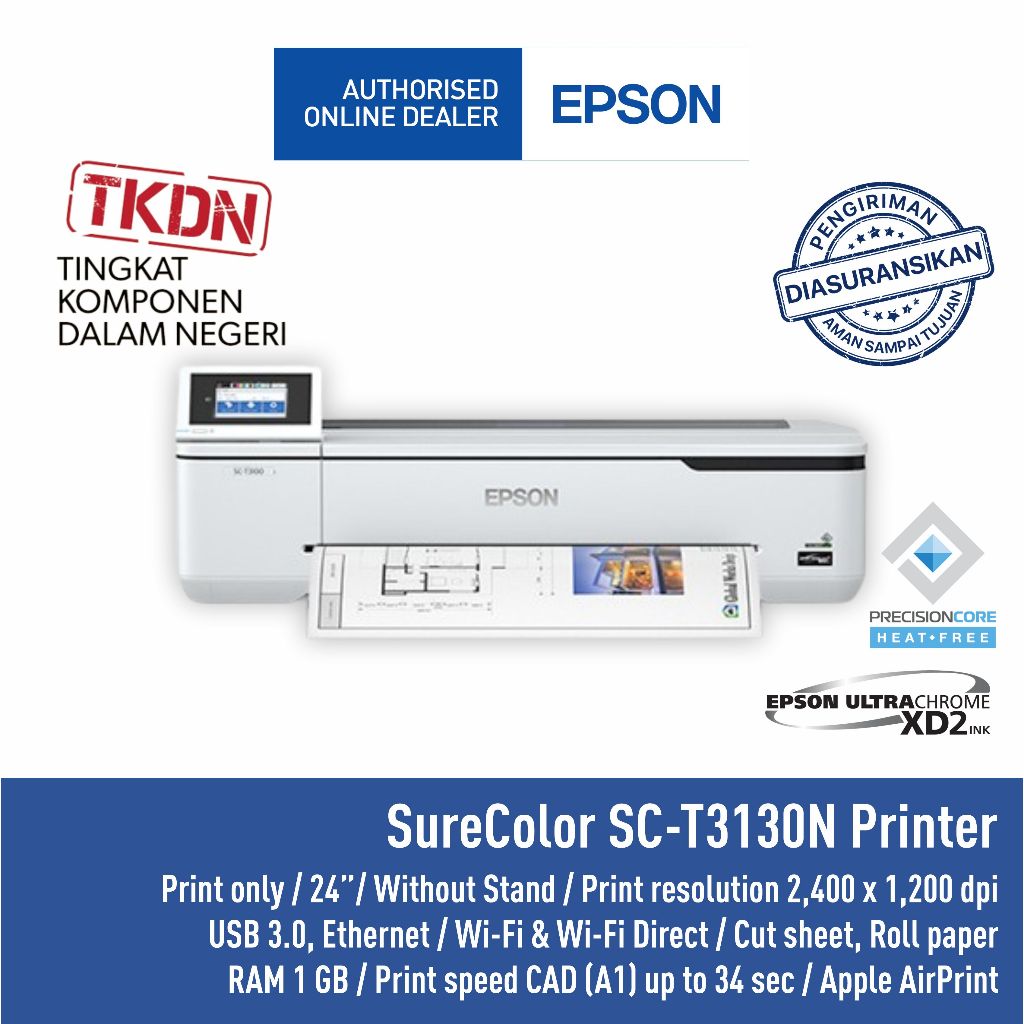 Jual Printer Epson Surecolor Sc T3130n T3130 T3130n Sct3130n Tanpa Kaki Garansi Resmi A1 24 Inch 0447