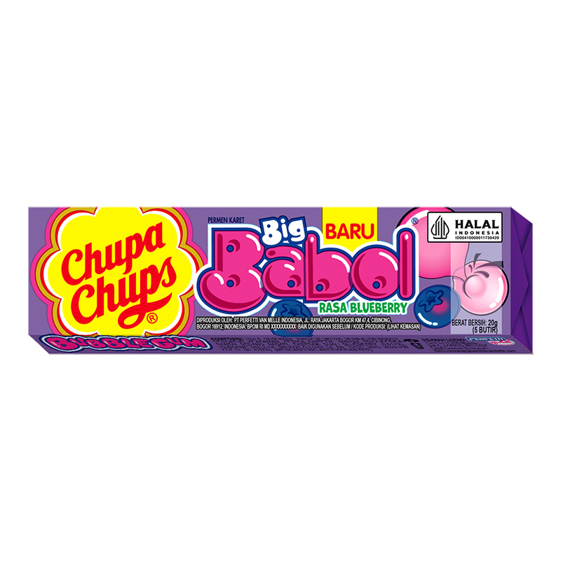 Jual Chupa Chups Big Babol Permen Karet Stick Blueberry 5pcs | Shopee ...