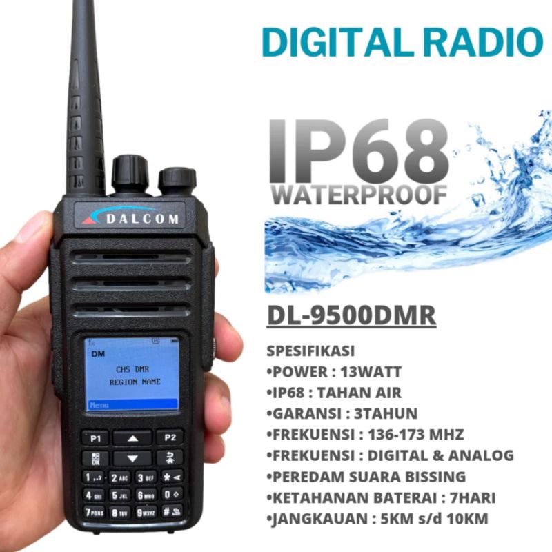 Jual HT Dalcom Dl-9500 DMR Handy Talkie Digital dan analog bisa COD ...