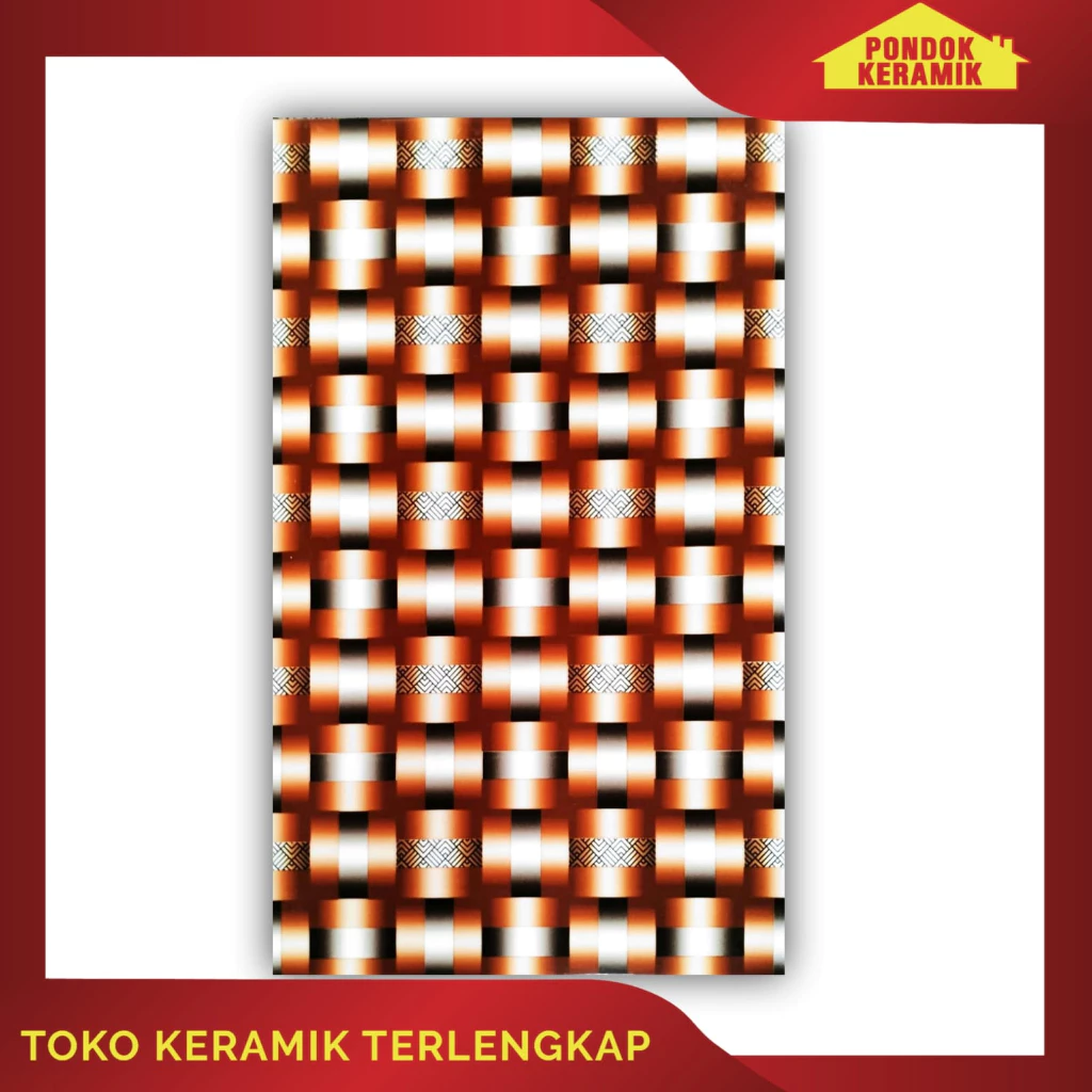 Keramik Dinding Avignon 25x40 Baltimore Brown Motif Anyam