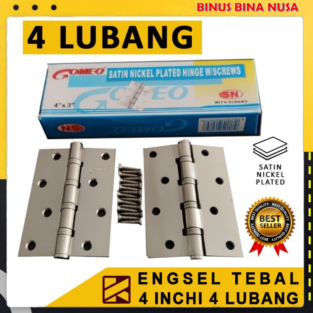 Jual Engsel pintu 4 inch merk GOMEO Baut 4 engsel jendela tebal ...