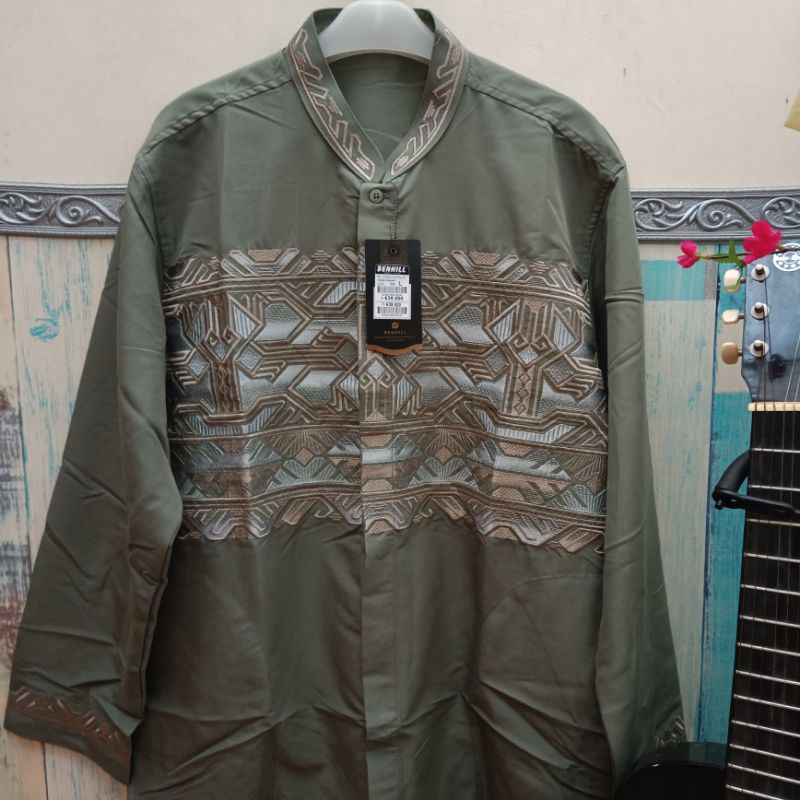 Jual SumberRejekiJeans BENHILL Baju Muslim Pria Terbaru 2024 Hijau