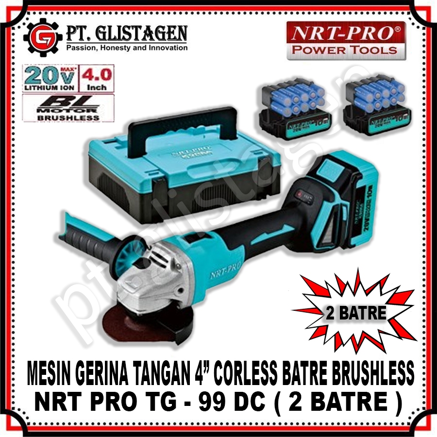 Jual Nrt Pro Tg Mesin Gerinda Tangan Inch Baterai Cordless Brushless V Shopee Indonesia