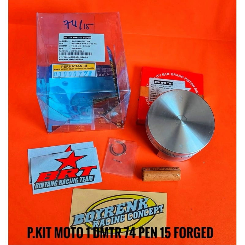 Jual PISTON KIT SUPER FORGET BRT 74 PIN 15 _BOYRENK RACING CONCEPT ...