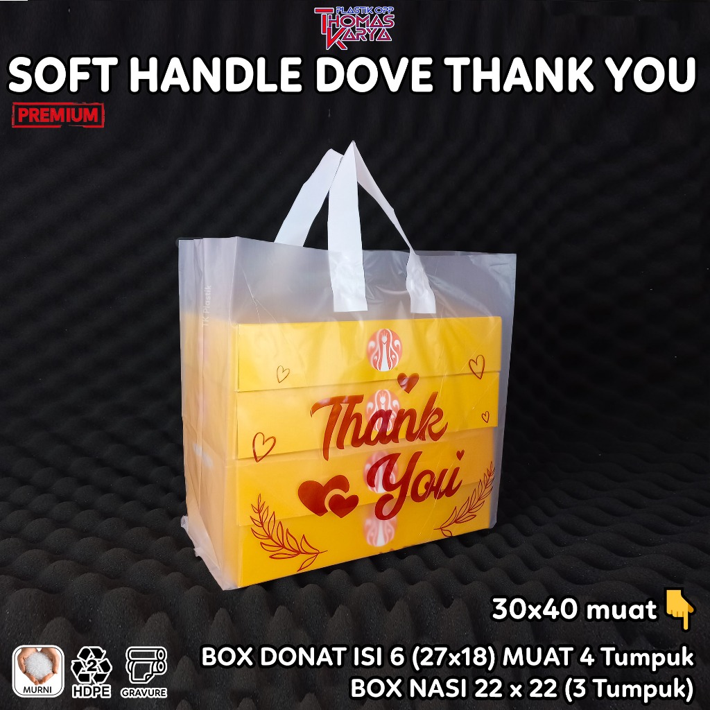 Jual Plastik Dove 30x40 Thank You Pink Muat Box Hokben COKLAT Isi 50 ...