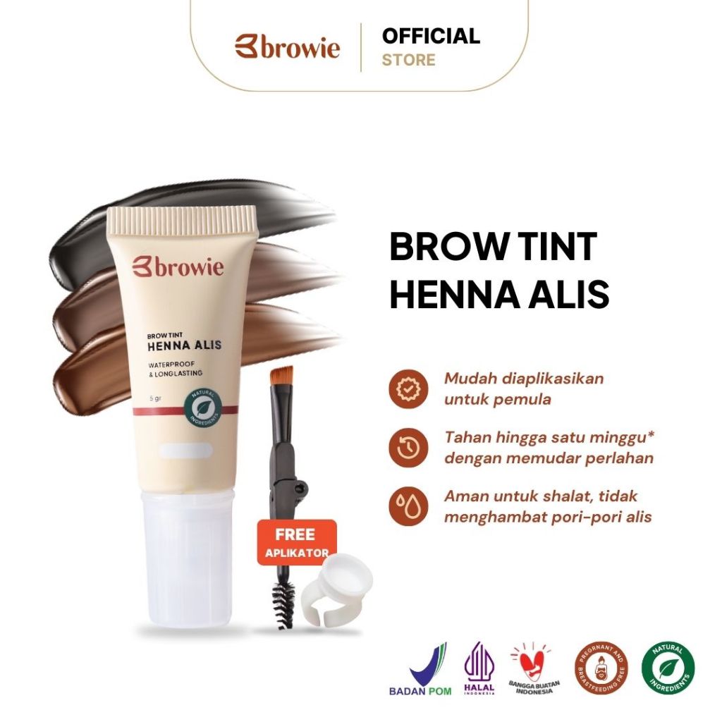 Jual [BPOM & Halal] browie Brow Tint Henna Alis Eyebrow Gel