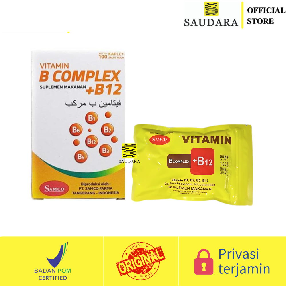 Jual Vitamin B Complex + B12 ( SAMCO ) BOTOL (100 Kapsul) (Botol ...