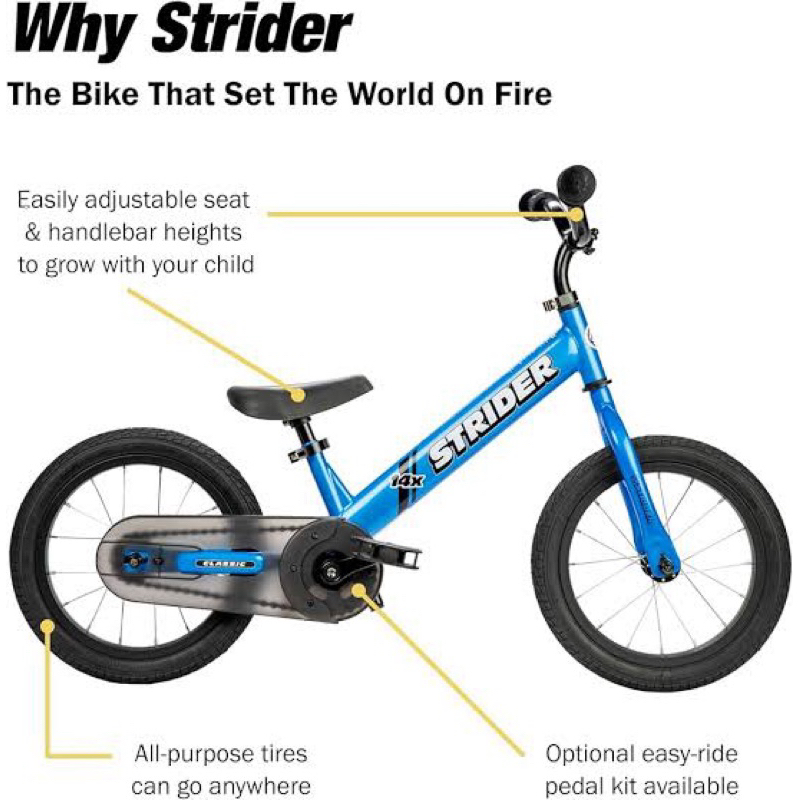 送料込み STRIDER SPORT 14x バランスバイク 青（Jual Strider 14x 