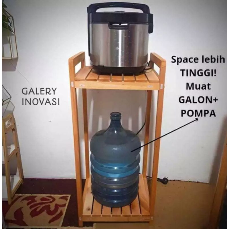 Jual Rak galon 2 susun / rak meja rice cooker magicom / rak dispenser ...