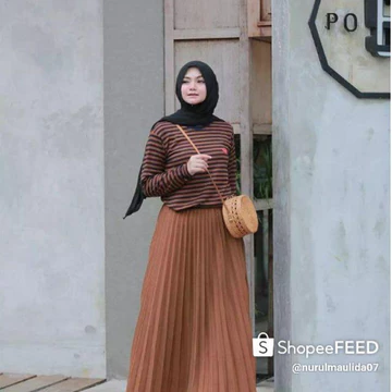 Rok Plisket Wanita Panjang Premium All Size Fit To XL