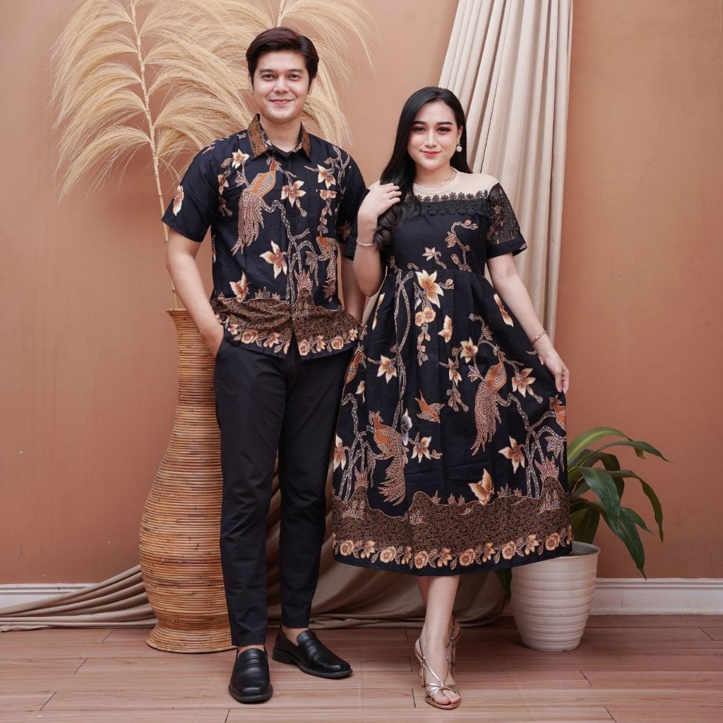 Elegant Batik Dress Beautiful Woman Wearing Elegant Batik Dress
