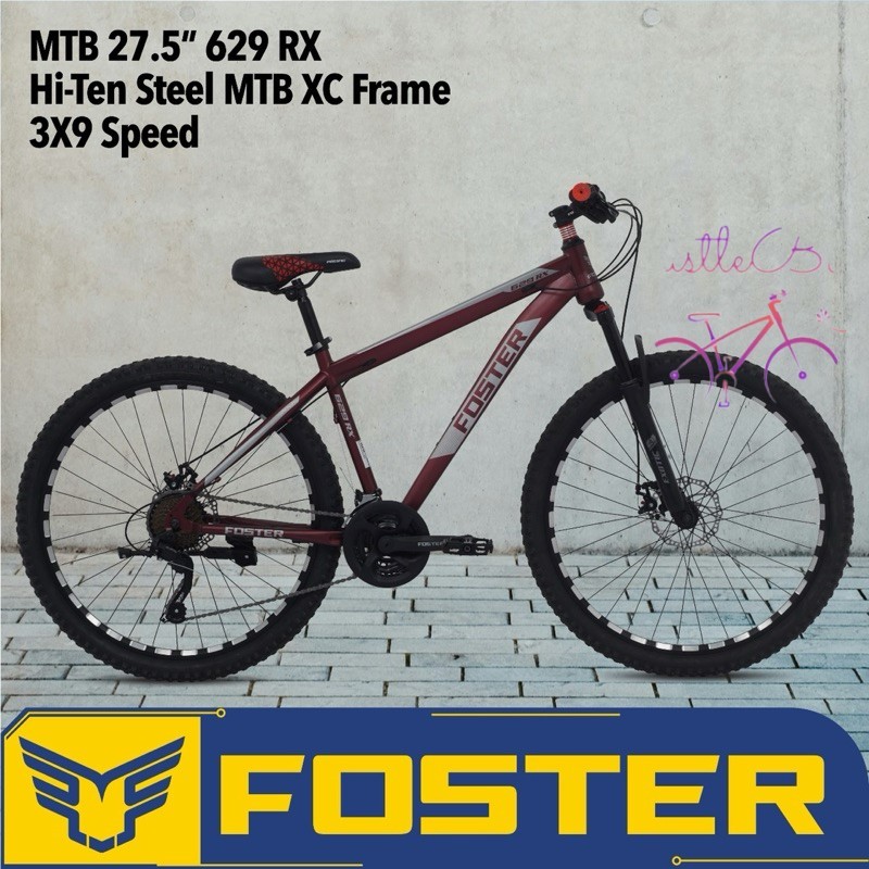 Jual (FREE POMPA)SEPEDA MTB Foster 629 RX 24 & 26 & 27.5 hiTen Steel