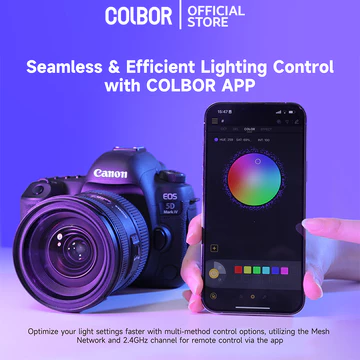 Colbor W60R RGB Lampu Portable Studio LED 60W Video And Foto Lighting