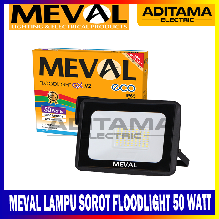 Jual MEVAL LAMPU SOROT LAMPU TEMBAK FLOODLIGHT LED 50 WATT 50W | Shopee ...