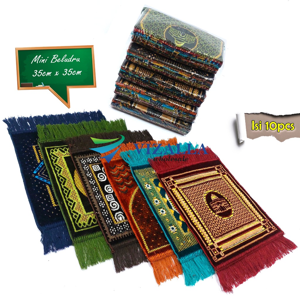 Isi 10pcs Sajadah Mini Beludru Turkey 35x35cm/ Ar Rahman/ Souvenir Haji Umroh Tahlilan Pernikahan