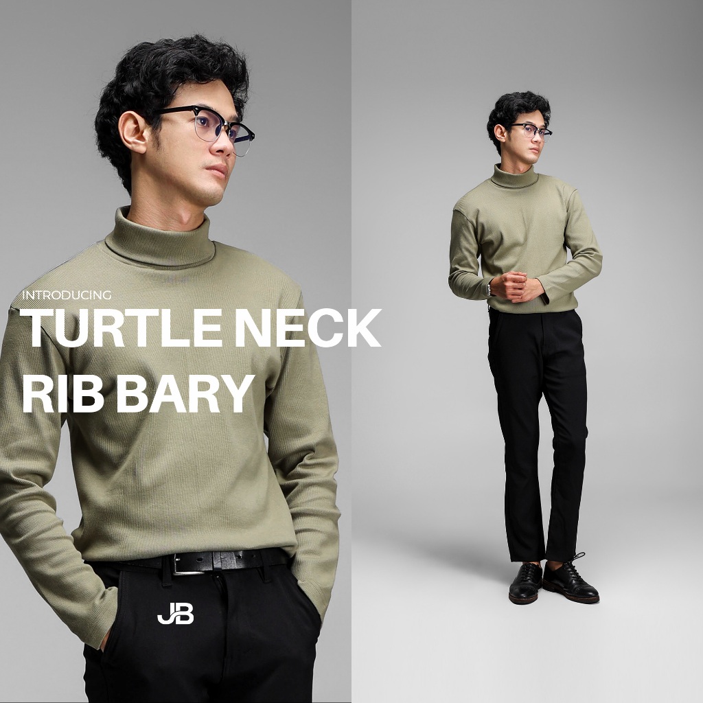 Jual JB - Turtle Neck Rib Bary Olive - Sweater Pria | Shopee Indonesia