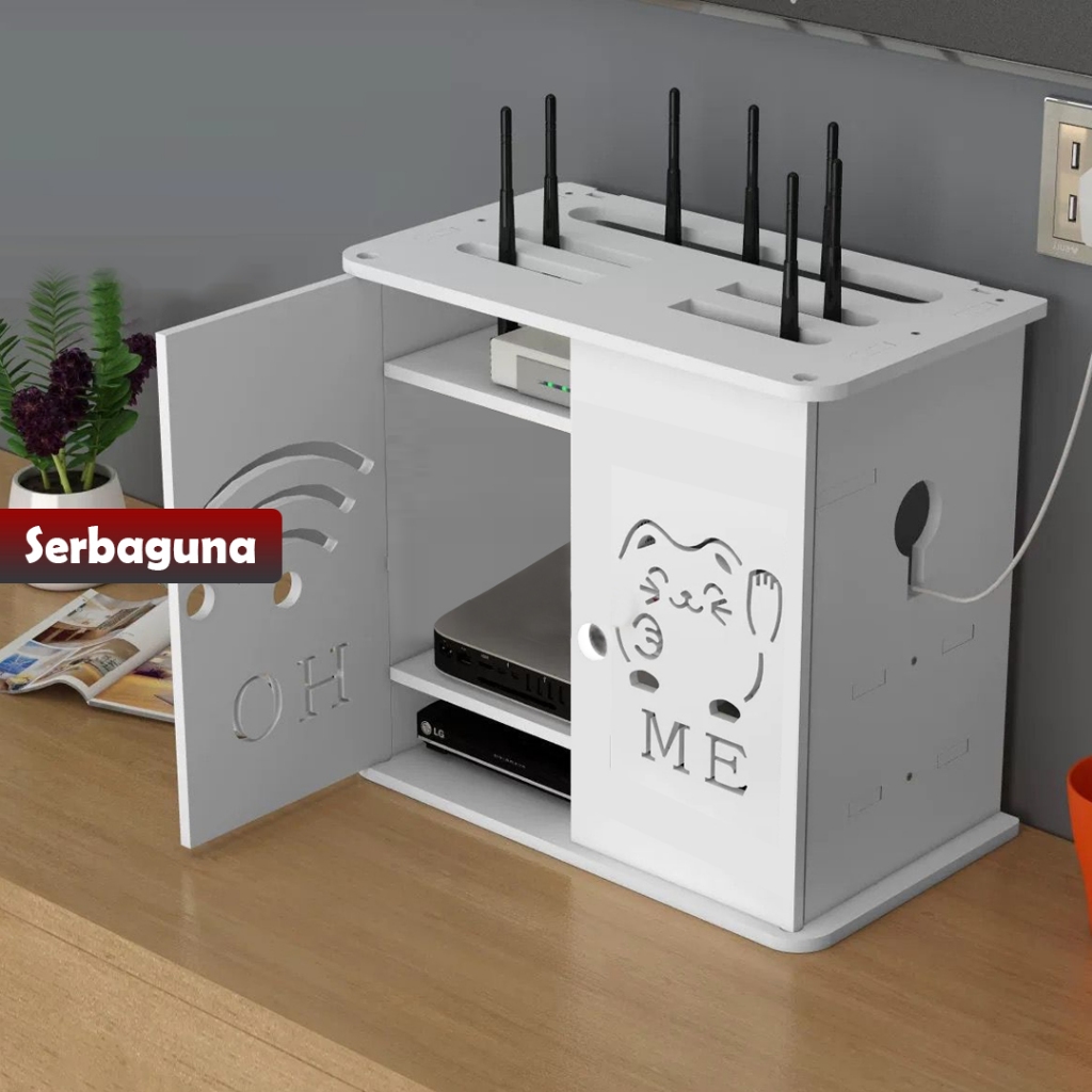 Jual YOSINOGAWA - Kotak Penyimpanan Router Wifi Sudut Malas Rak Kotak ...